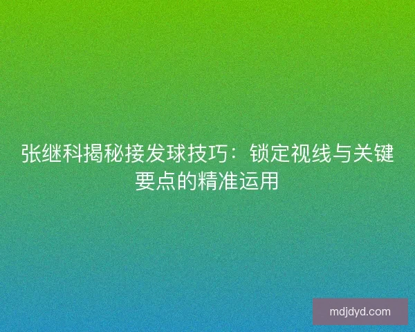张继科揭秘接发球技巧:锁定视线与关键要点的精准运用 张继科揭秘接发球技巧:锁定视线与关键要点的精准运用